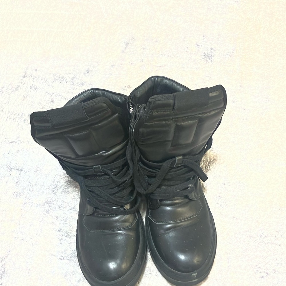 Rick Owens Black High-Top Sneakers